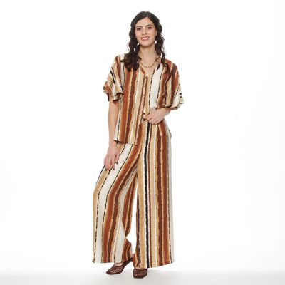 Imagen 1 del producto Blusa Manga Corta Estampada Escote V Abotonada En Delantero