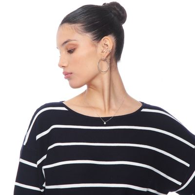 Imagen 2 del producto Sweater Manga 3/4 Listado Cuello Bote