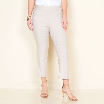 Pantalon Crop Solido Pretina Elasticada