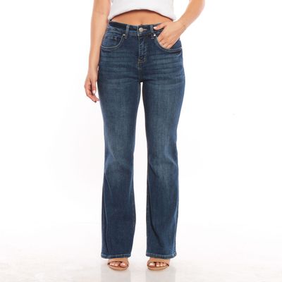 Jeans Recto Pretina Basica 1 Boton  Tiro Alto