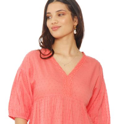 Imagen 2 del producto Blusa Manga Corta Brodery  Escote V