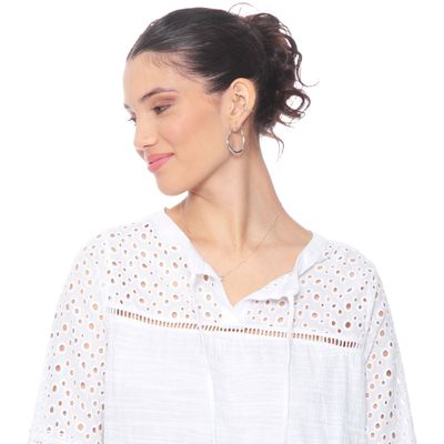 Imagen 2 del producto Blusa Manga Larga Acampanada Con Brodery Escote Redondo