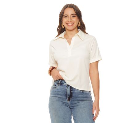 Blusa Manga Corta    Escote V