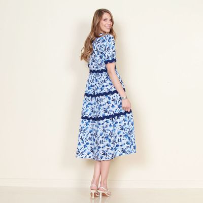 Imagen 2 del producto Vestido Manga Corta Estampado  Con Escote Cuadrado