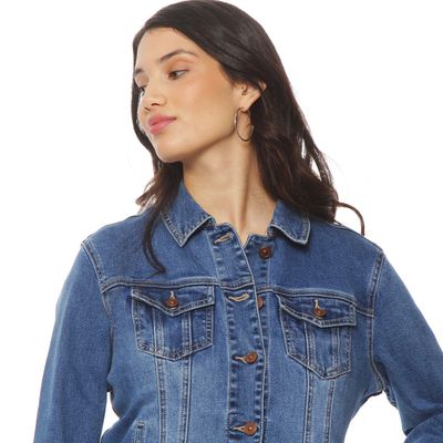 Imagen 2 del producto Chaqueta Denim Manga Larga Abotonada En Delantero Y Bolsillo