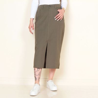 Falda Cargo Solido Pretina Basica 1 Boton