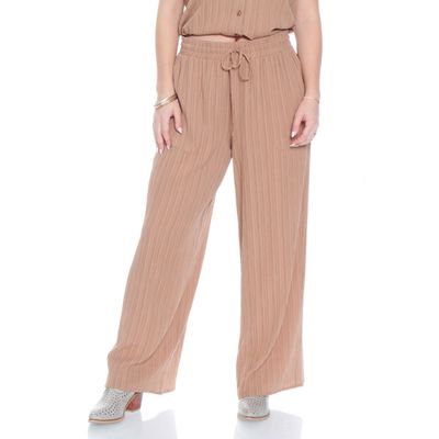 Pantalon Wide Leg Tiro Alto Pretina Basica Elasticada