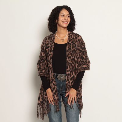 Imagen 2 del producto Bufanda Animal Print Con Flecos