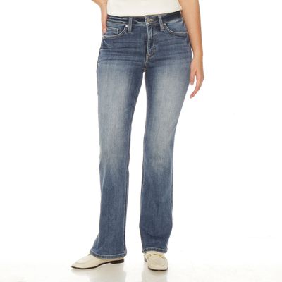 Jeans Recto Tiro Alto Pretina   Basica 1 Boton