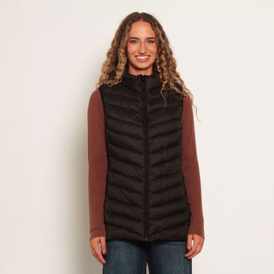 Parka Sin Manga Solida Con Cierre En El Delantero Y Bolsillos