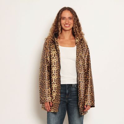 Imagen 2 del producto Chaqueta Animal Print Impermeable Manga Larga Con Capucha