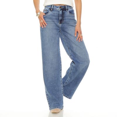 Imagen 1 del producto Jeans Wide Leg Tiro  Alto  Pretina Basica 1 Boton