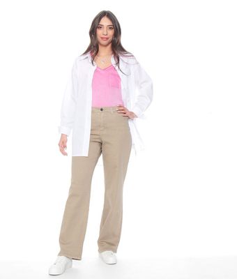 Imagen 1 del producto Pantalon Recto Tiro Alto Pretina Basica 1 Boton