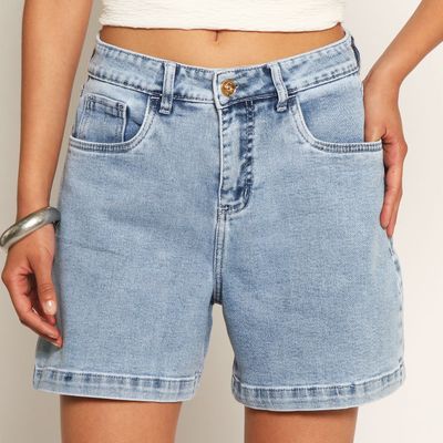 Imagen 2 del producto Bermuda Denim Tiro Alto Pretina Basica 1 Boton