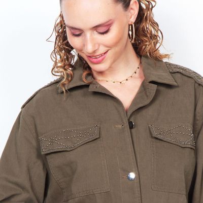 Imagen 2 del producto Chaqueta Manga Larga Abotonada En El Delantero Y Bolsillos