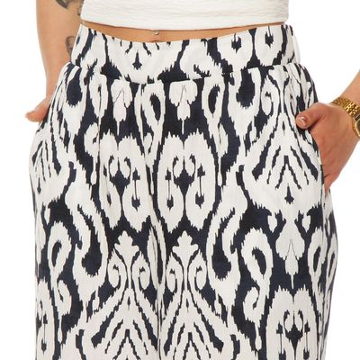 Imagen 2 del producto Pantalon Wide Leg Estampado Tiro Alto Pretina Elasticada