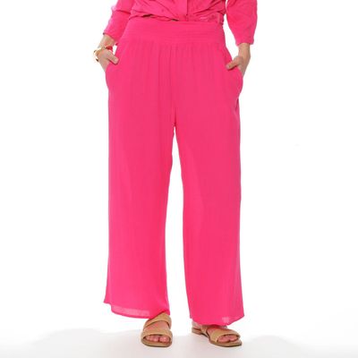 Pantalon Wide Leg Tiro Alto Pretina Elasticada