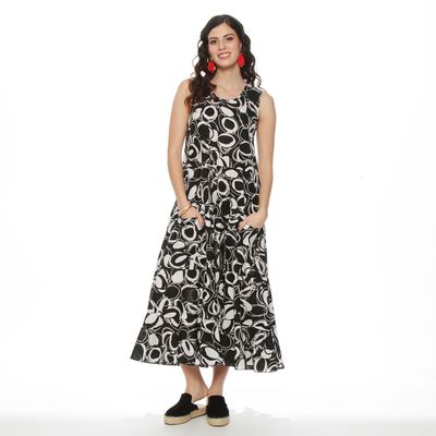 Imagen 2 del producto Vestido Sin Manga Estampado  Escote Redondo Con Bolsllo