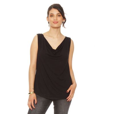 Polera Sin Manga Escote Drapeado