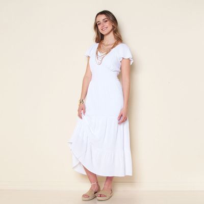 Imagen 2 del producto Vestido Manga Corta Solido Escote V