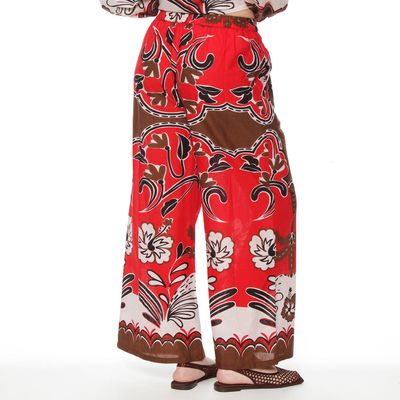 Imagen 2 del producto Pantalon Wide Leg Estampado Tiro Alto Pretina Basica