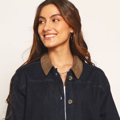 Imagen 2 del producto Chaqueta Manga Larga Denim Con Bolsillos Y Cuello