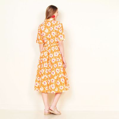 Imagen 2 del producto Vestido Manga Corta Estampado Abotonado En El Frente