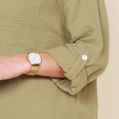 Imagen 2 del producto Blusa Manga Larga Solida Abotonada En El Delantero Y Bolsillo