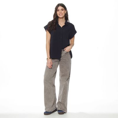 Imagen 2 del producto Blusa Manga Corta Con Cuello Abotonadaen Delantero Y Bolsillo