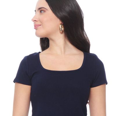 Imagen 2 del producto Polera Manga Corta Solida Escote Cuadrado