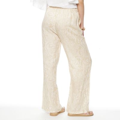 Imagen 2 del producto Pantalon Lino Estampado Recto  Tiro Alto Pretina Elasticada