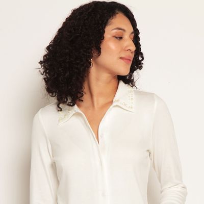 Imagen 2 del producto Blusa Manga Larga Aplicacion Abotonada En Delantera