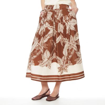 Falda Larga Estampada Preina  Basica