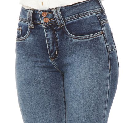 Imagen 2 del producto Jeans Flare Tiro Alto Pretina Media Dos Botones