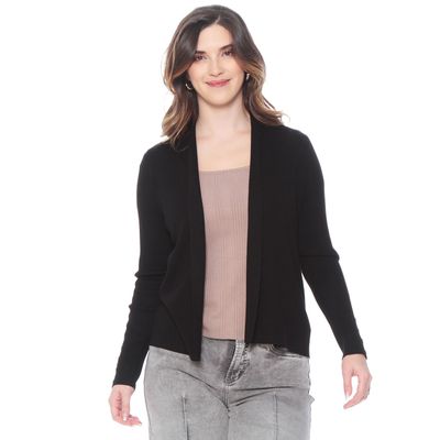 Chaleco Manga Larga Solido Con Botones En Las Mangas