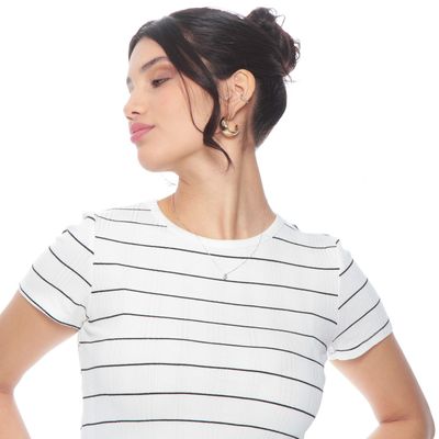 Imagen 2 del producto Polera Manga Corta Listada Escote Redondo