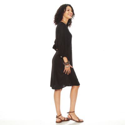 Imagen 2 del producto Vestido Manga 3/4 Solido Escote V