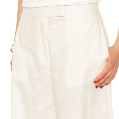 Imagen 2 del producto Pantalon   Wide Leg   Lino Bordado Tiro Alto Pretina Basica