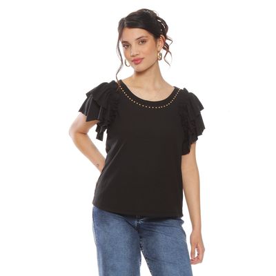 Polera Manga Corta  Escote  Redondo