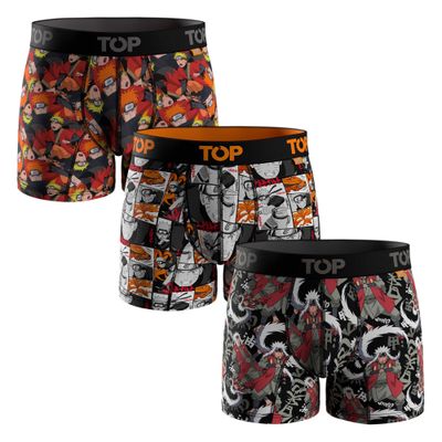 BÓXER MEDIO MICROFIBRA NARUTO SHIPPŪDEN PACK 3 C3 TOP