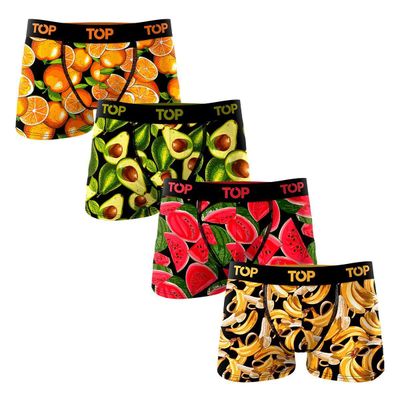 Bóxer Medio Niño Algodón Pack 4 Icónico - Juicy Fruits C2 Top