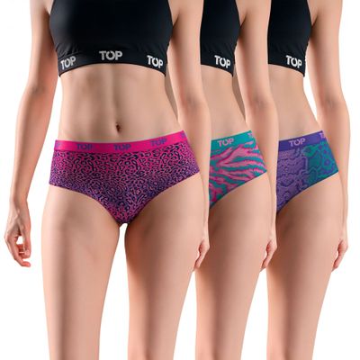 CALZÓN PANTALETAS ALGODÓN CON ELÁSTICO PACK 3 COLECCION SKINS C2 TOP