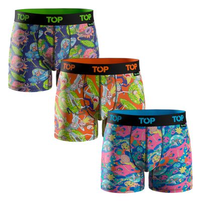 BÓXER MEDIO MICROFIBRA PACK 3 RICK AND MORTY C1 TOP