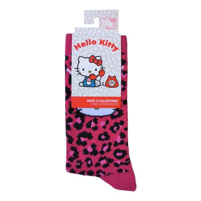Imagen 2 del producto Calcetines Largos Mujer Algodón Pack 2 Hello Kitty C3 TOP
