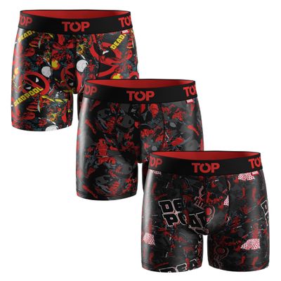 BÓXER MEDIO MICROFIBRA MARVEL PACK 3 DEADPOOL C13 TOP