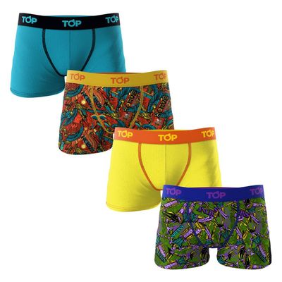 Bóxer Medio Niño Algodón Pack 4 Dioses Egipcios TOP