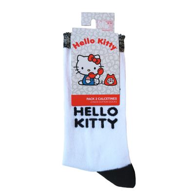 Imagen 2 del producto Calcetines Largos Mujer Algodón Pack 2 Hello Kitty C2 TOP