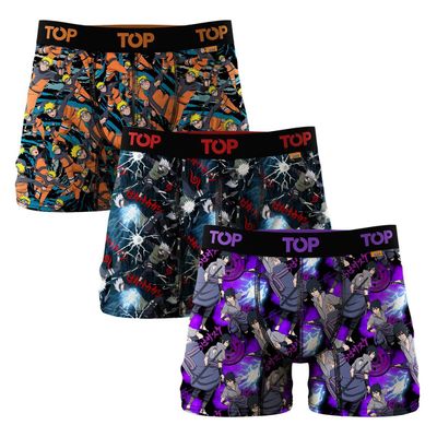 Bóxer Medio Microfibra Naruto Shippuden Pack 3 C1 Top