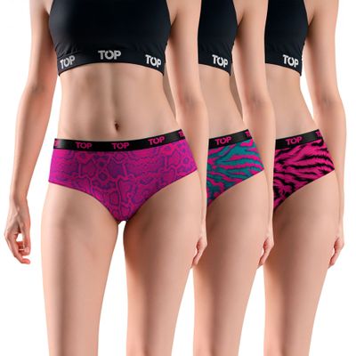 CALZÓN PANTALETAS ALGODÓN CON ELÁSTICO PACK 3 COLECCION SKINS C3 TOP