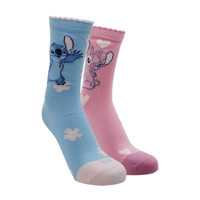 CALCETINES LARGOS MUJER ALGODÓN PACK 2 STITCH  C1 TOP